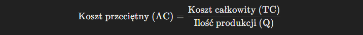 wzór na koszt przeciętny